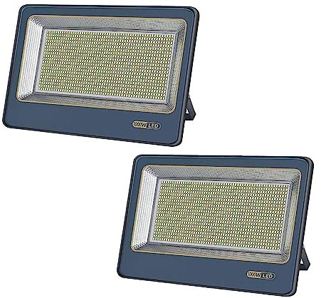 TRNL Foco Led Exterior 1000W(2pcs,LED Luz De Inundación Luz Blanca Positiva De 6500 K,Foco Proyector LED 220V IP67 Resistente Al Agua Súper Brillante