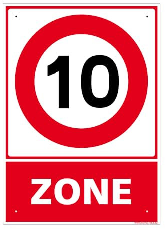 Panneau Zone 10 Alu 2 Mm - 210 X 300 Mm Signalisation Rectangulaire Prépercée Avec Kit De Fixation Fabrication Française