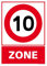 Panneau Zone 10 Alu 2 Mm - 210 X 300 Mm Signalisation Rectangulaire Prépercée Avec Kit De Fixation Fabrication Française