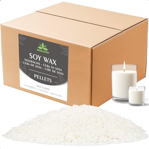 Sojawachs für Kerzen, Premium Kerzenwachs 3kg von Waxcanpy,kerzenwachs zum gießen, 100% Natürliches Öko Sojawachs für Kerzen