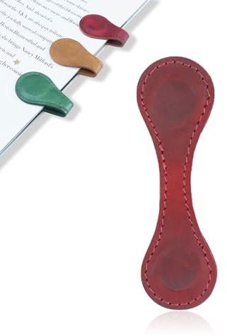 Magnetische Lesezeichen, personalisierte Lesezeichen, Vintage-Kunstleder, doppelseitig, magnetische Seitenmarkierungen, praktische Lesezeichen, Clip, Zubehör, Geschenk, 1 Stück (rot)