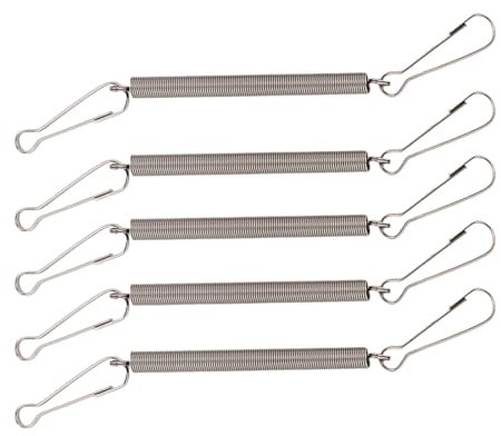 5 Pcs Water Bottle Spring Clip, Spring with 2 Clips, Stainless Steel 3.1 Inch Spring Fastening Water Drinking Bottle For Small Animal Hamster Guinea Pigs