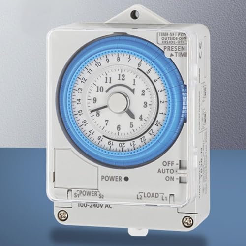 ZYWUOY Immersion Heater Timer, 100-240VAC 24 Hour Time Relay Time Control Switch TB38-N Mechanical Timer for Battery Car Charging, Water Pump Motor, Y2T9I30AM9U79L65VL3H170P2F6RE8