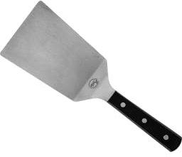 Sallys Servierpalette aus rostfreiem Edelstahl, dreifach genieteter und ergonomisch geformter Griff - Pfannenwender, Spachtel, Winkelpalette, Wender, Spülmaschinengeeignet (Medium (29 x 10 cm))