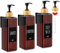 VITVITI Seifenspender Wandbefestigung ohne Bohren, 3 Stück Shampoo Spender, 500 ml Shampoo Spenderflasche aus Kunststoff, Duschgel Spender mit Pumpe für Küche Badezimmer Dusche (Braun)