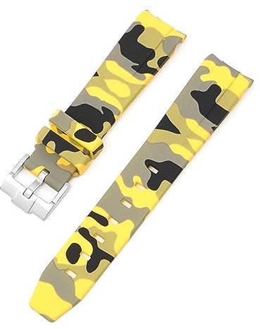 HXFFXHF 20 mm Armband aus Naturfluorid-Kautschuk mit gebogenem Ende, Ersatz für Rolex-Armband, neu, grün, Submariner Explorer 2 Role-Armbänder