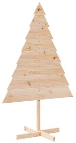 vidaXL Árbol de Navidad de Adorno Madera Maciza 150 cm, decoración del árbol de Navidad de Madera, árbol Decorativo de Madera, decoración del árbol de Madera