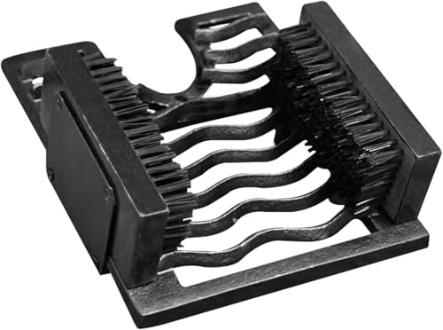 U&B Cast Iron Boot Scraper with Brushes Outdoors - Welly Remover and Stand, Outside Boot Cleaner Brush - Heavy Duty Wooden Puller and Jack for Wellingtons [Energy Class A+B+] (PACK OF X1)