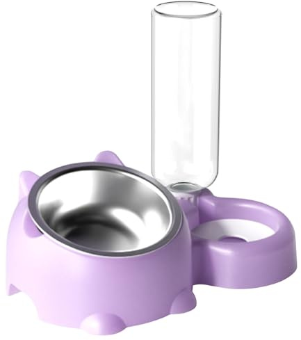 Gamelles Inclinées pour Chien, Gamelles Ergonomiques pour Chat, Gamelle Surélevée Et Inclinée pour Chien, Gamelle pour Animal Domestique avec Distributeur d'eau Et Design Ergonomique 28 X 14 X 20 Cm
