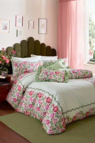 Cath Kidston Dolly Rose Sage Duvet Cover Set Floral Themed King Bedding Set