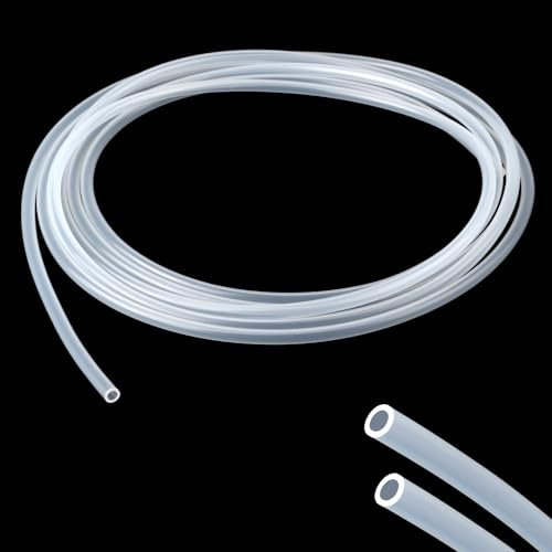 Tuyau Silicone Longueur 4m, Tube en Silicone Flexible de Qualité Alimentaire, 4mm ID x 6mm OD Tuyau en Caoutchouc de Silicone, Tuyau Transparent pour Transfert de Pompe