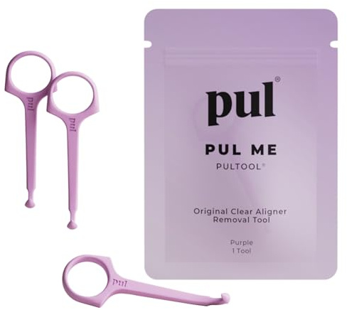 PUL Aligner Removal Tool - Purple | Safe & Hygienic Hook for Invisalign & Retainers | Gentle BPA-Free Design for Daily Use | Pack of 3