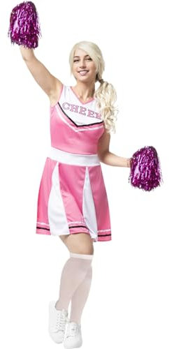 Funidelia | Costume da cheerleader rosa con accessori per donna Cheerleader & Football Americano - Costume per Adulto e accessori per Feste, Carnevale e Halloween - Taglia M