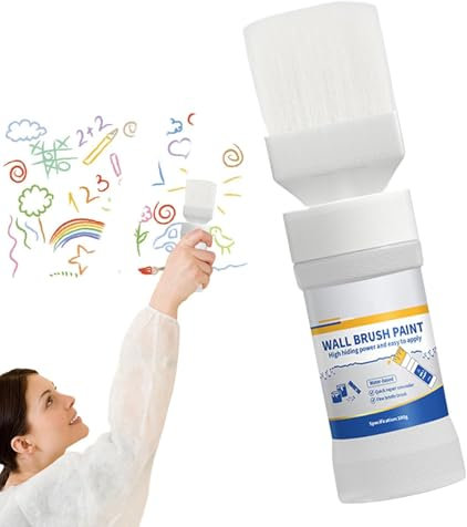Syengery Peinture de retouche blanche, peinture de retouche pour murs - Peinture au latex 180 g pour réparation de murs | Peinture de retouche murale à base d'eau avec pinceau, peinture de plafond