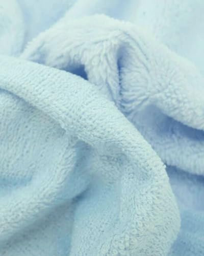 Tissus et Nappes Westeel - Tissu Micro Éponge Bambou Doudou Oeko-Tex® - par 50cm - Largeur 155cm 305g/m² pour Lingettes Démaquillantes Capes de Bain Serviettes de Massage (Bleu Dragée)