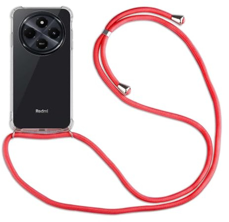 betterfon Handykette Hülle kompatibel mit Xiaomi Redmi 14C / Poco C75 | Smartphone Hülle Case mit Band | Handyhülle Handyband zum Umhängen | Rot