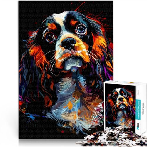 Puzzle mit 1000 Teilen für Erwachsene, Cavalier King Charles Spaniel, Hunde-Puzzle zur Heimdekoration, tolle Geschenke und Spielzeuge, 50 x 75 cm, für 14-Jährige