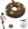Moxeupon Fouet de serpent réaliste avec cordon de serrage et - Kit de farces en silicone avec fermeture à clip pour le golf et les plaisanteries - Pour Halloween, le poisson d'avril et les