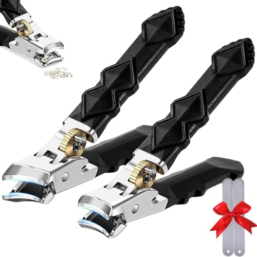 Fixhoo Ortho Clip, Solymody Orthoclip, Fixhoo Orthoclip Slanted Nail Clippers for Thick Nails, Built-in Collector, Splash-Proof, Nail Clippers with Safety Lock Design for Elderly Seniors, Kids (A+B)