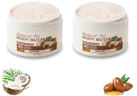 Butter Body Lotion for Face & Body, Fast Absorption Skincare, Refine and Clean Pores for Sensitive & Oily Skin, Deep Moisturizing with Natural Fragrance for Women Men (2pc, 400g)