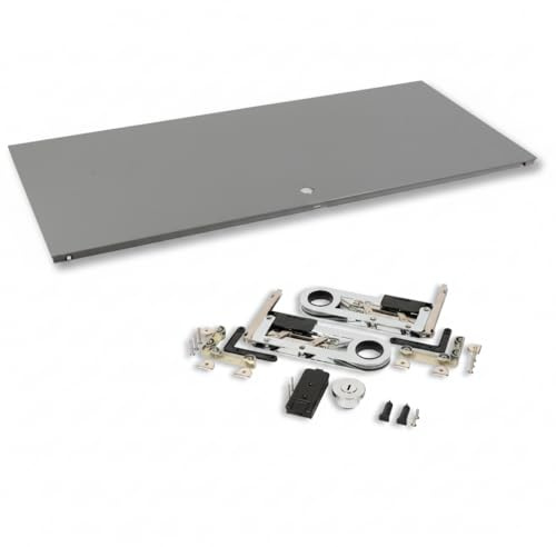 HAUS Lab Klapptür 750x250 7005 Mittelgrau mit Montageset kompatibel mit USM | Passend für USM Haller · Stahl pulverbeschichtet · Soft-Close · Federbänder + Türgriff inklusive · passgenauer Ersatz