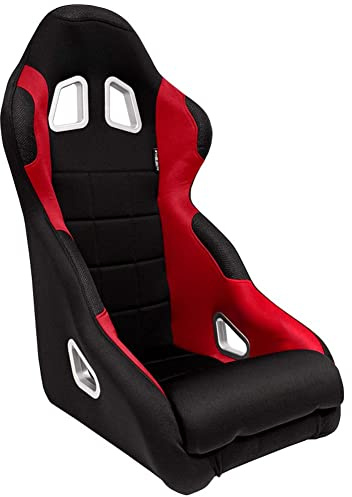 AutoStyle Siège baquet 'K5' - Noir/Rouge | Dossier Fixe - incl. glissières