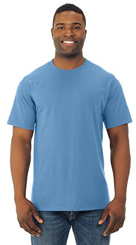 Fruit Of The Loom Mens HD Cotton Short Sleeve Crew T-Shirt, L, Columbia Blue