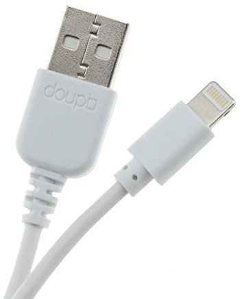 doupi - 2m Ladekabel Datenkabel USB Stecker Anschluss Kompatibel mit iPhone iPad iPod, weiß