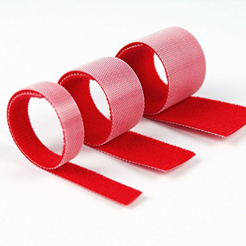 Goodymax 2 m Klettband beidseitig, Back to Back Farbe Rot (3 cm)