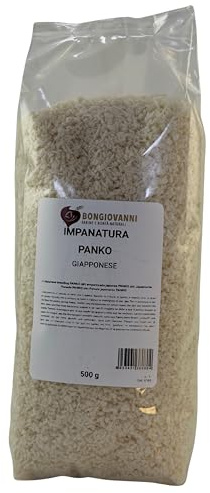 BONGIOVANNI FARINE E BONTA' NATURALI Panko IMPANATURA Giapponese, Pangrattato Panko, Friabile e Croccante, Pane Grattuggiato per Fritti - 500 g