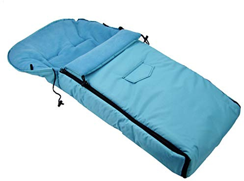 BAMBINIWELT Winterfußsack 108 cm – universaler Fleece-Fußsack für Kinderwagen, Jogger, Buggys & Schlitten – warm, wasserabweisend & waschbar – für 3- & 5-Punkt-Gurtsysteme (Türkis)