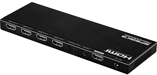 SpeaKa Professional 4 Port HDMI-Splitter mit eingebautem Konverter 4096 x 2160 Pixel Schwarz