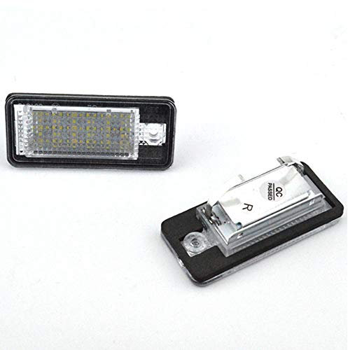 Rui Xin Trade License Plate Light Lamp 18 SMD 2Pcs Full LED Error Free Assembly Replacement for A UDI A3 S3 A4 S4 A5 S5 A6 S6 A8 S8 Q7 Cool White