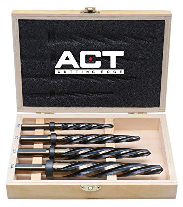 Accusize Industrial Tools 4 Pc H.S.S. Standard Spiral Flute Super Premium Car Reamer Set, 3/8, 1/2, 5/8, 3/4, to Fit 3/8'' or 1/2'' Shank Chuck, 0522-1800