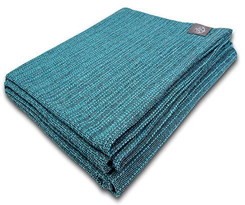 Craft Story Decke Yara - Tagesdecke aus 100% Baumwolle - Sofadecke, Wohndecke & Baumwolldecke - Türkis Uni, ca. 170 x 220 cm