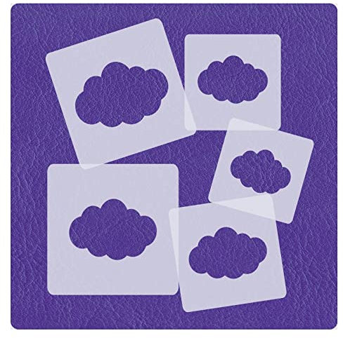 HBM-Schablonenshop - Lot de 5 pochoirs individuels de nuages de 7 cm à 11 cm de haut