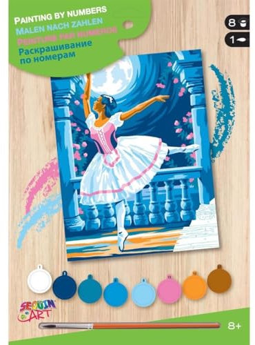 Sequin Art Peinture par N° Débutants - Ballerine au Clair de Lune