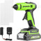 Greenworks Pistola per Colla a caldo senza fili 24V, si riscalda velocemente in 90 secondi, luce LED, ugello antigoccia, con Batteria da 2 Ah e caricabatterie