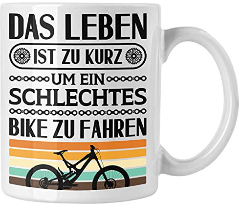 Trendation Fahrrad Radfahrer Geschenk Rennrad Bike Geschenkidee Tasse Fahrradfahrer Kaffeetasse (Weiß)
