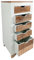 kreatives Wohnen Kommode B 40 H 92 cm Schubkastenturm Anrichte Sideboard California weiß Mangoholz Schubladen