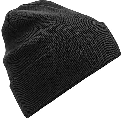 Beechfield B45N Organic Cotton Original Cuffed Beanie - Black