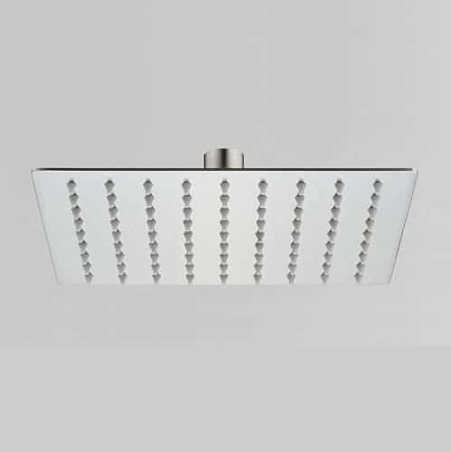 Soffione doccia ultraslim quadrato acciaio inox satinato 20x20 cm TEXAS