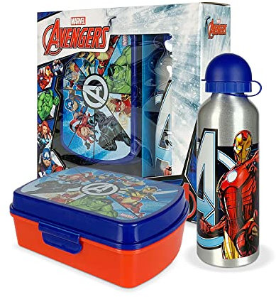 Nada Home Set Pranzo 2 Pezzi Marvel Avengers Ufficiale Borraccia 500ml e portapranzo 5386