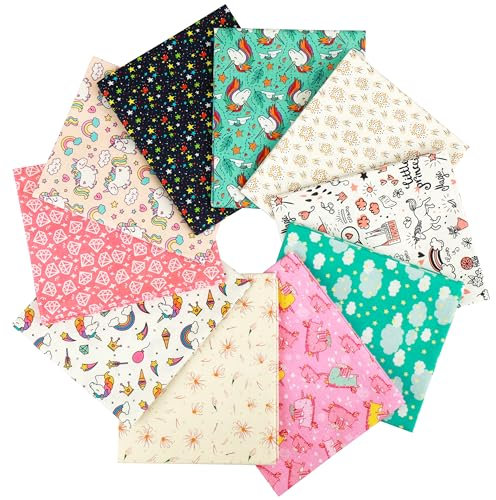 Craftido -24 Optionen- 100% Baumwolle Quiltingstoff Bündel 10pcs Fat Quarters 18x21 (46x53cm) -Mittleres Gewicht 5.2oz- für Quilting, Nähen Projekt, Patchwork, DIY Handwerk - Day Dreaming
