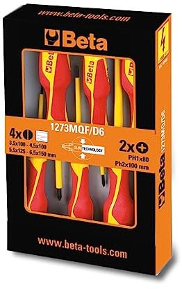 Beta 1273MQF/D6 - Serie di 6 giravite slim