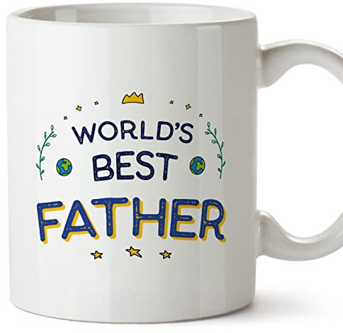 MUGFFINS Father/DAD Mug - in English - World's Best - Funny Gift for Father's Day - Ceramic 11oz Mug
