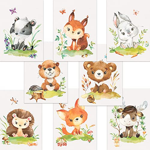 CreativeRobin Waldtier Poster-Set I Kinderzimmer & Babyzimmer Deko