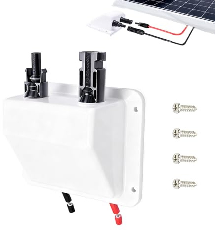 Dachdurchführung Solar, Doppel-Kabeldurchführung mit 0.33ft 10awg solarkabel, IP68 UV-Beständigkeit für Wohnmobil, Boot, Wohnwagen, Marine