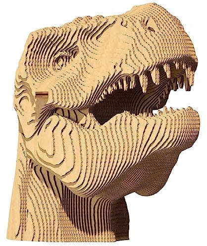 CARTONIC 3D-Puzzle-Set – T-REX – 3D-Puzzle aus Karton – Der Karton verwandelt Sich in eine Figur in eine Relief – alle Altersgruppen – 72 Stück Cardboard 3D Jigsaw Puzzle…