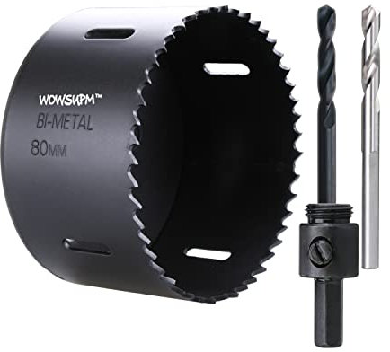 WowSupM Scie-cloche HSS bi-métal 80 mm pour bois métal
